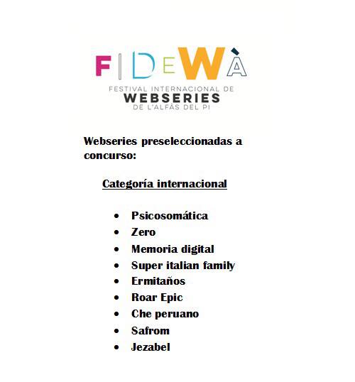 Fidewa_WebFest's tweet photo. Ya tenemos webseries preseleccionadas! Enhorabuena a todos! Ahora el Jurado se encargará de elegir a los finalistas! Muuuuucha mierda! 👏😀 https://t.co/6e5dEL4kPd