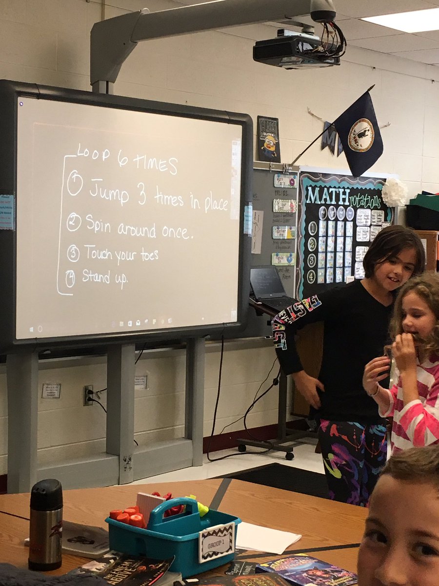 mrshollar's tweet photo. Having fun with looping sans computers.  Creating loops for partners.  #rhlcodes #rhl4code @LCPS_CttF https://t.co/dOqGwetPwG