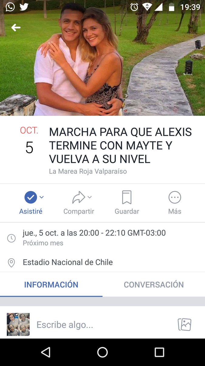 danielazimmccoy's tweet photo. Incluido paro nacional! @Alexis_Sanchez https://t.co/YKmp359Hrs