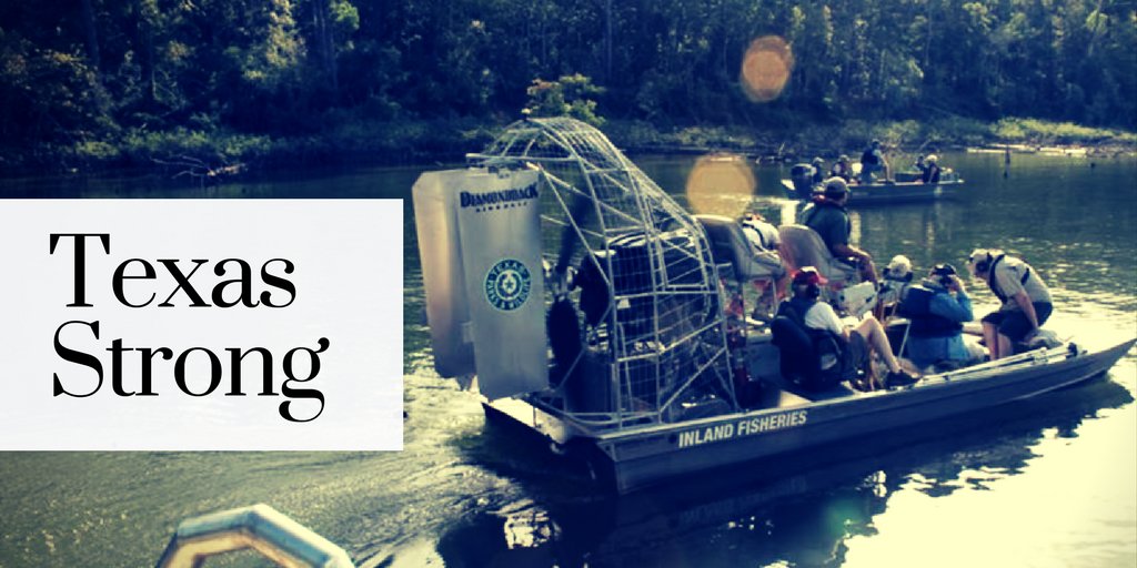 TPWDfish's tweet photo. Inland Fisheries staff devoted 400 hours &amp; three airboats to assist with rescues and hand out food + water to flood victims after #Harvey https://t.co/Qxa1YbotOP