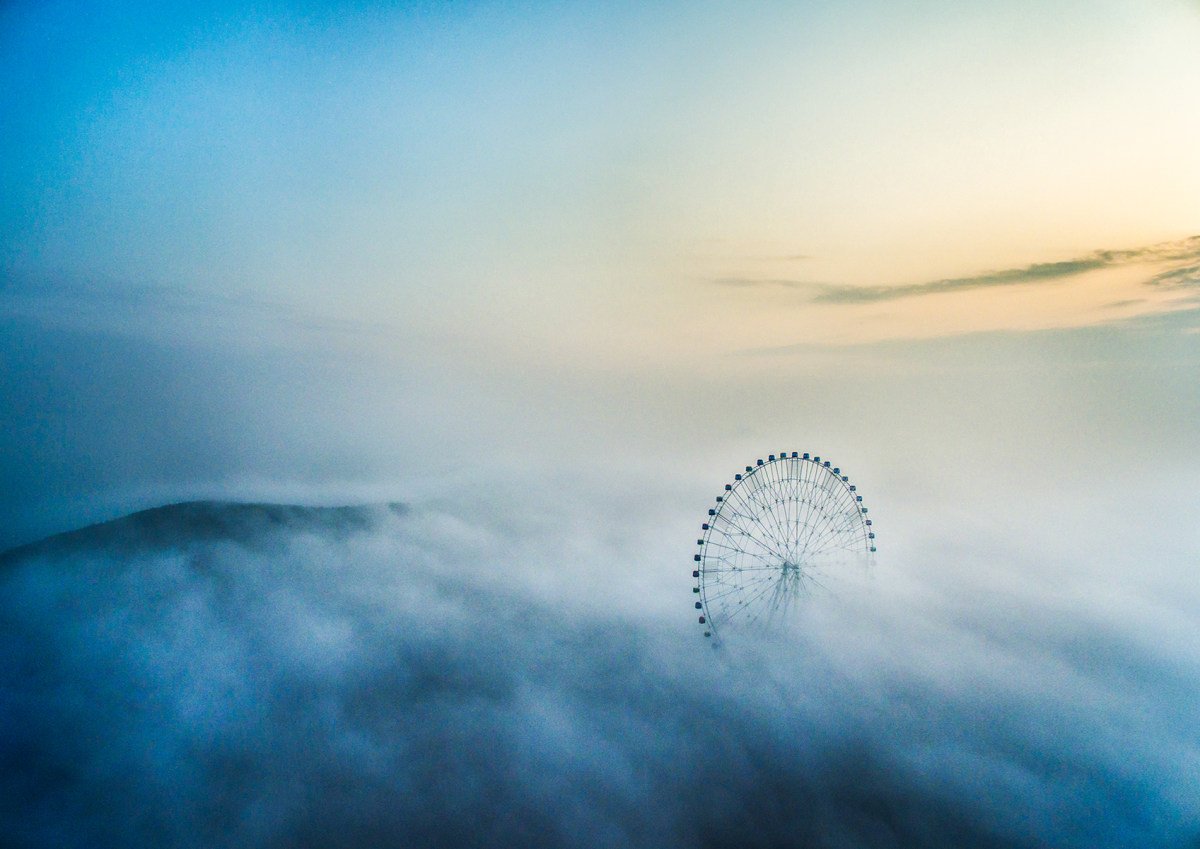 Serenity above the fog 🎡 | Credit: Xiao Liu | Shot on #DJI #Inspire #SkyPixel