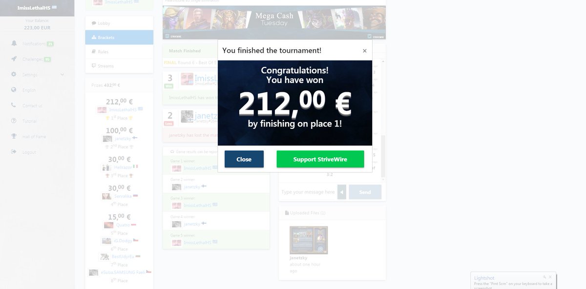 ImisslethalHS's tweet photo. thanks @StriveWire for that cash tour ! EZ clap EZ win on stream without delay LUL 
https://t.co/qsWbMCElIU . https://t.co/DBlXjqfvbH