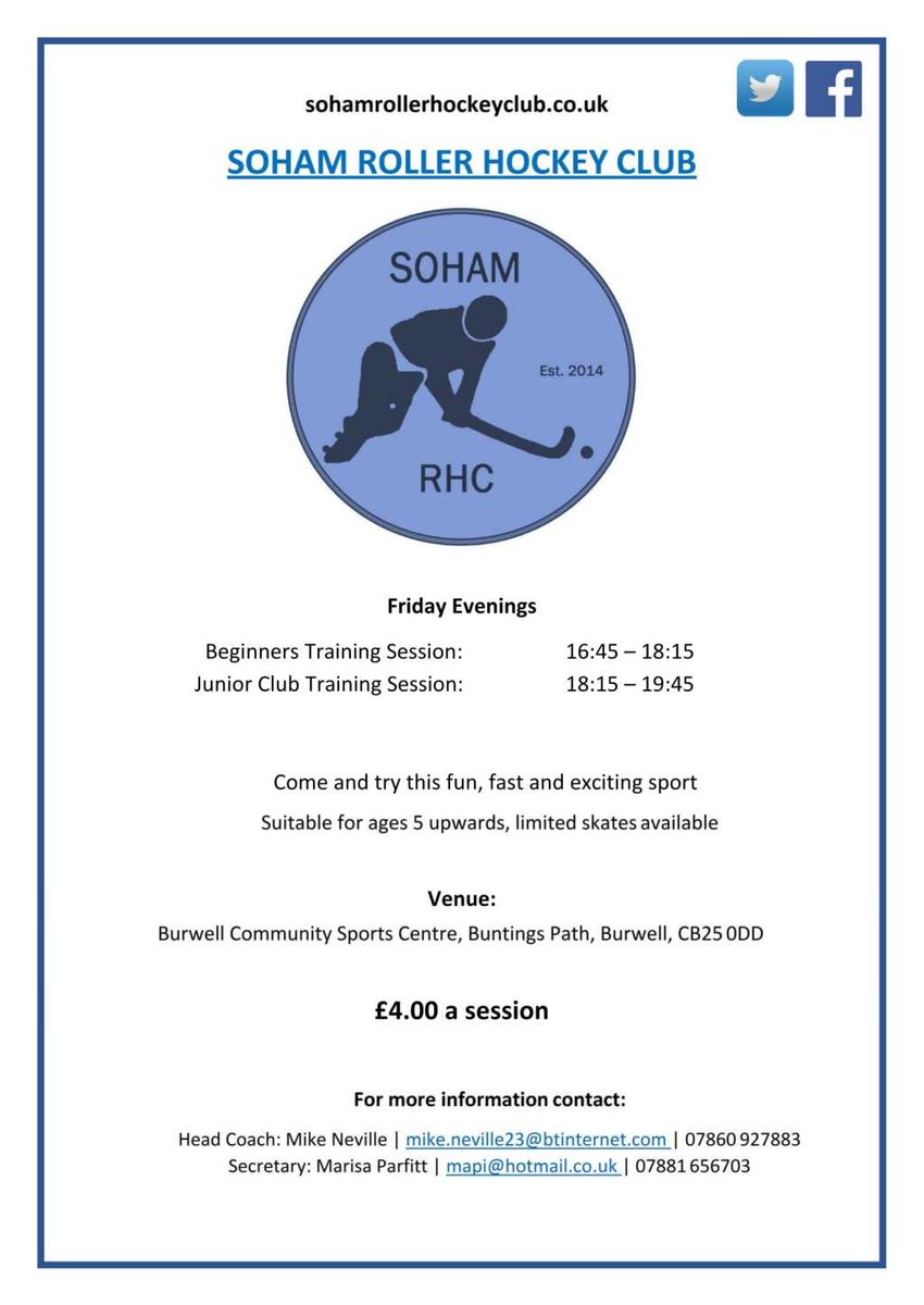 Soham RHC Beginners / Junior Sessions sohamrollerhockeyclub.co.uk/soham-rhc-begi…