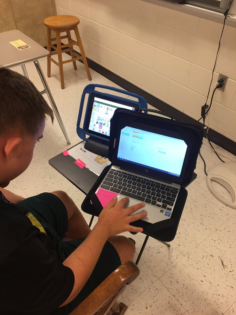 lacyinman09's tweet photo. Technology &amp; multi tasking! Using their chrome books for assignment  and LAMP iPads for their communication devices. #WCSVision #WHSBecause https://t.co/6x9wcauTFY