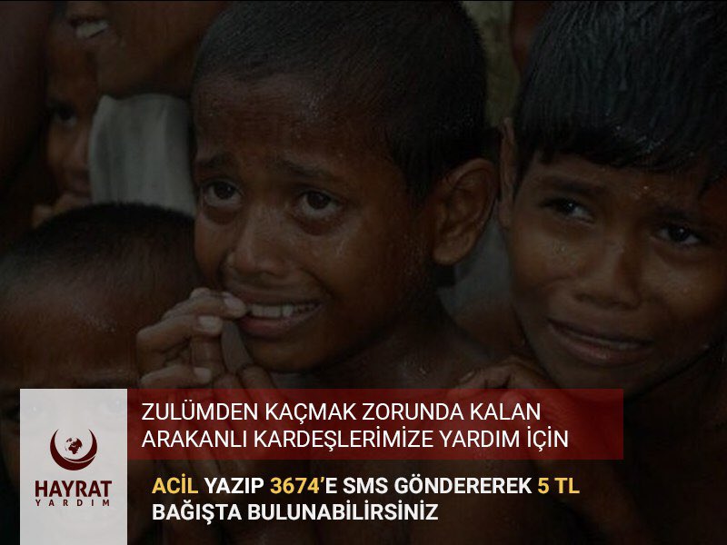 Arakanlı kardeşlerimize destek olmak için ACİL yazıp 3674'e 5 TL gönderebilirsiniz. #Arakan
