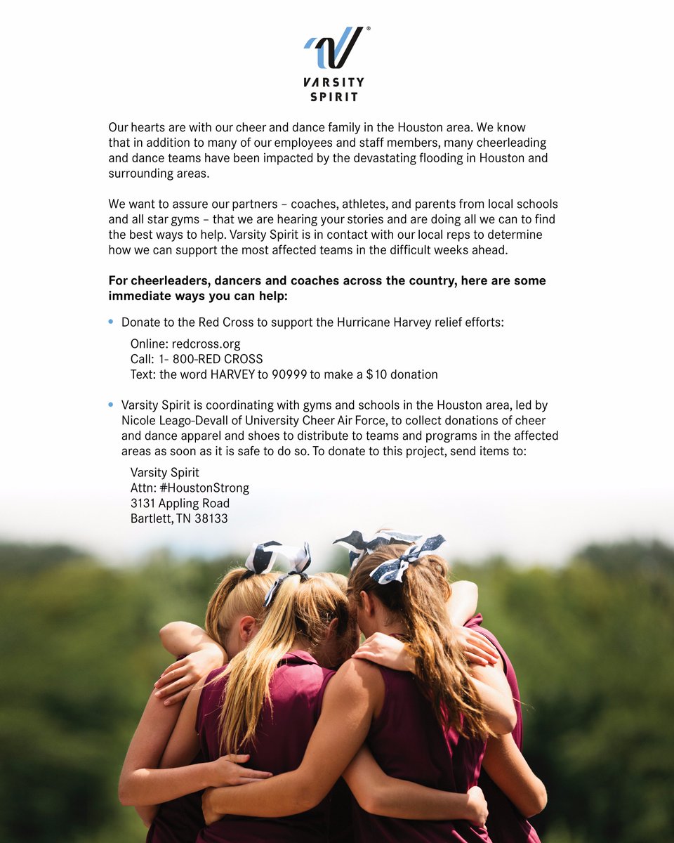 Varsity Spirit is #HoustonStrong and here's how you can help!