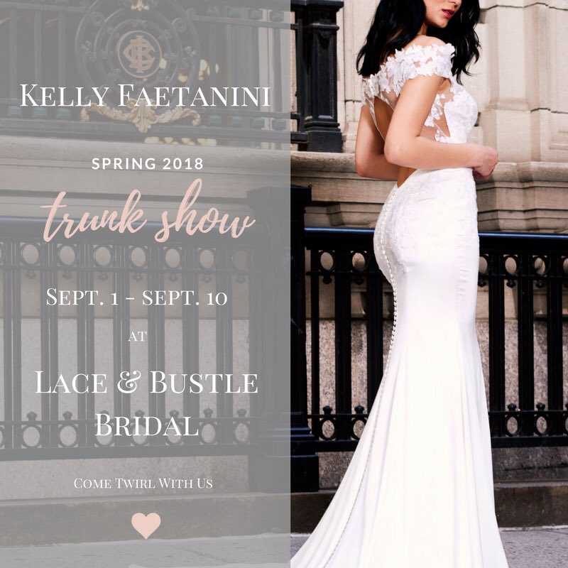 #CaliforniaBrides <a href="/KellyFaetanini/">Kelly Faetanini</a>  is coming to Lace &amp; Bustle. Schedule a visit to see this heart melting collection.