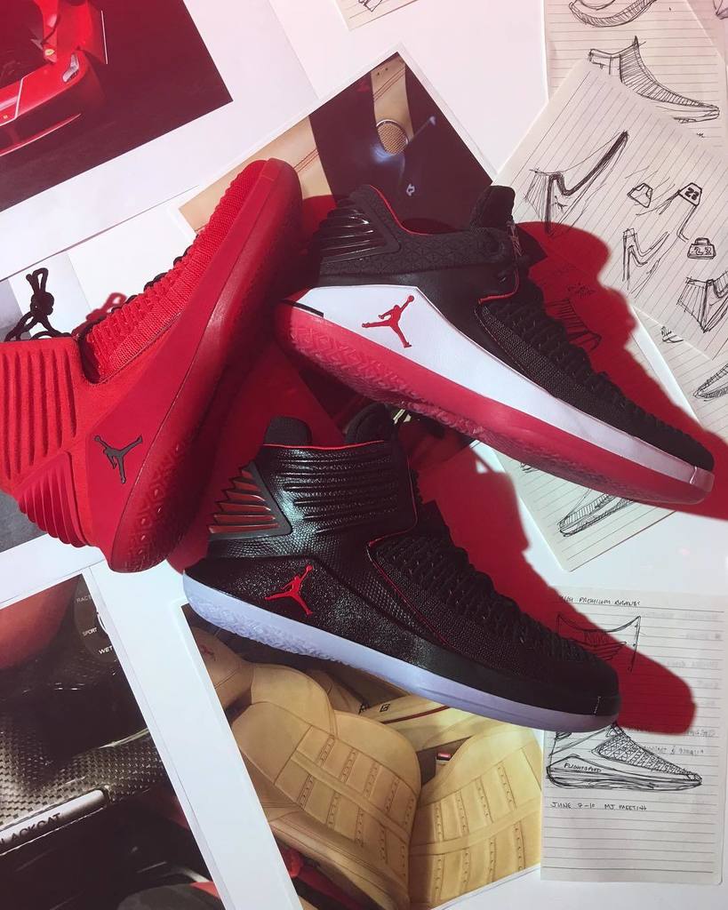 kicksonfire's tweet photo. #TeamKoF is currently out in Italy for the official launch/unveiling of the Air Jordan XXXII. Here's a first look at the all-red "Rosso Cor… https://t.co/8LQykEVTZT