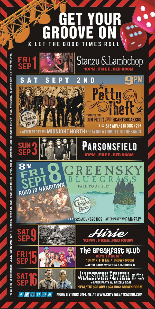 CrystalBayClub's tweet photo. Nonstop action scheduled for Sept.! With Labor Day Wknd action ft. #Stanzu & #Lambchop, @pettytheft, @MidnightNorth & @Parsonsfield! #CBCfun https://t.co/yv4irW0zkH