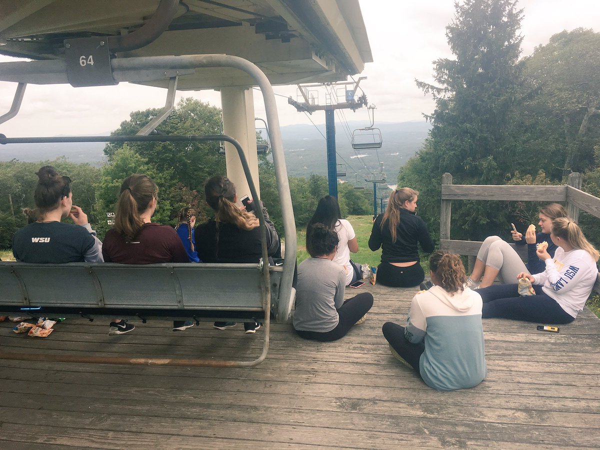 WSU_Volleyball's tweet photo. Teams that hike together, win together (and of course stop for ice cream together too) https://t.co/PYWbbMR8r2