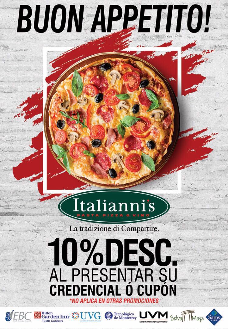 LinceDisplayTux's tweet photo. En #Italiannis tus credenciales te dan el 10% de descuento, checa los establecimientos participantes y disfruta la tradición de compartir https://t.co/L6FbQHA6pJ