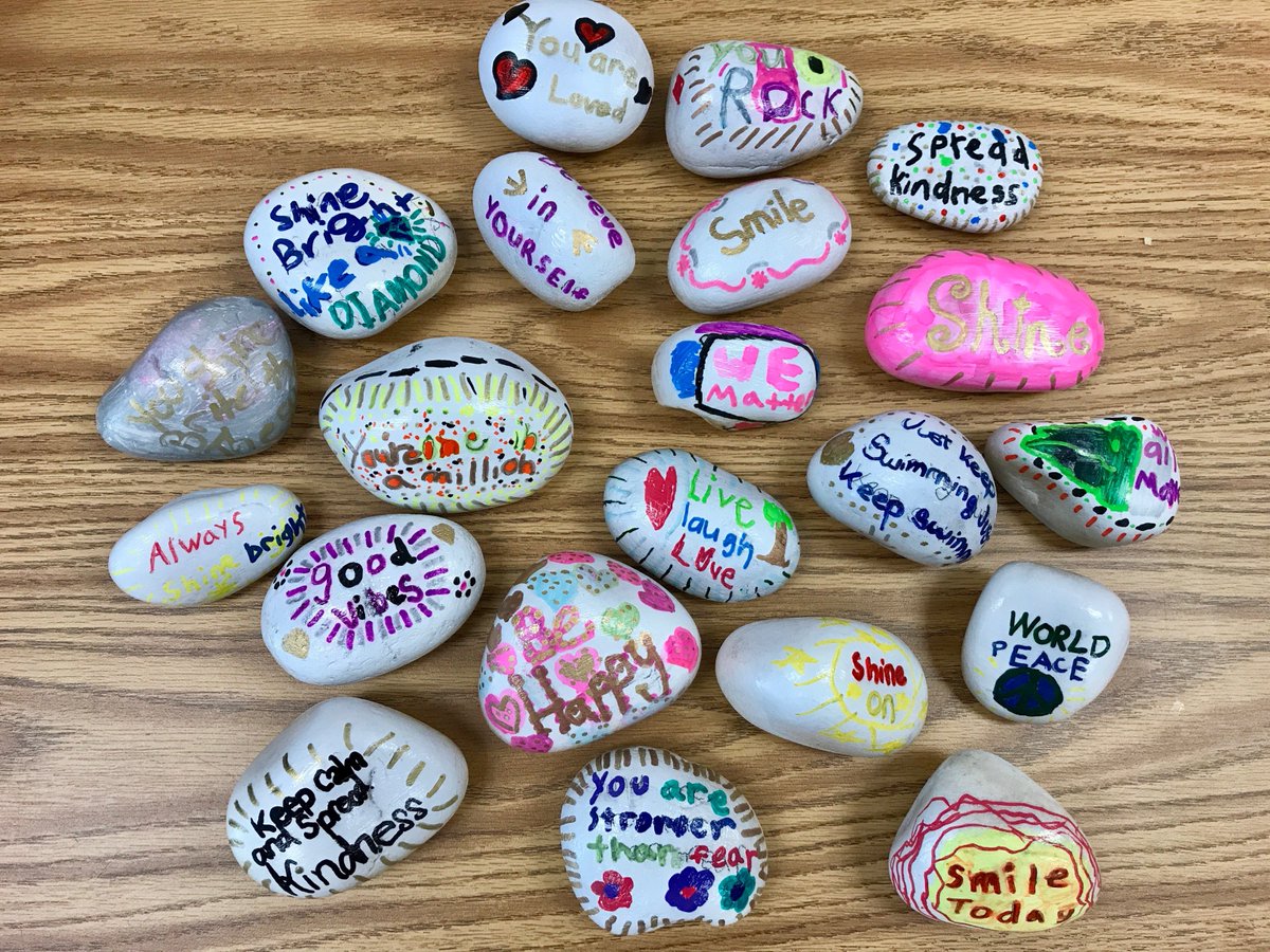 If you find a rock, take a pic of it, post to #houghkindness, re-hide it for someone else to find.  5th grade is spreading kindness!