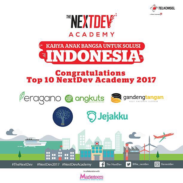 NextDev_id's tweet photo. Ini lah Top 10 #NextDevAcademy dari 32 startup terpilih π Selamat berjuang di #NextDevShowcase ya! #NextDev2017 https://t.co/P5zHcQEu2B