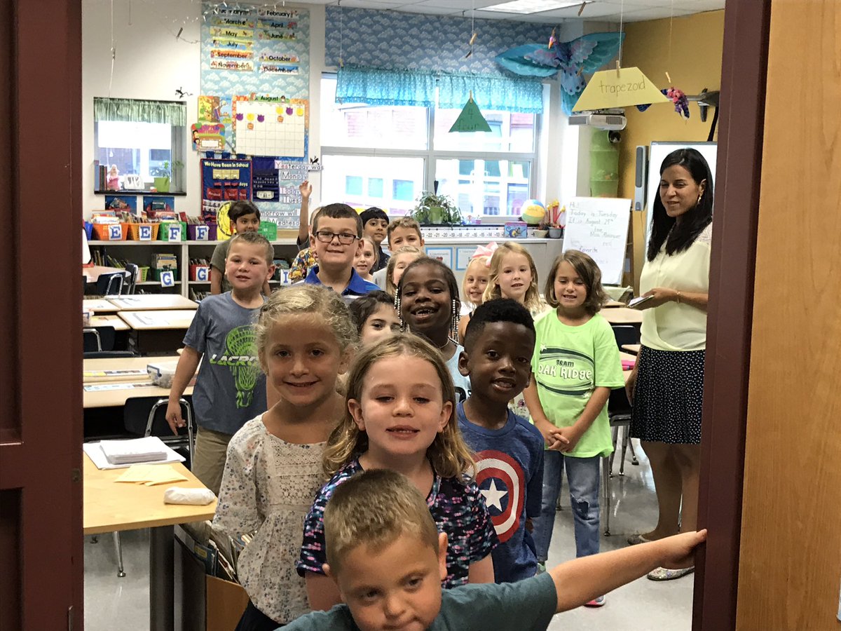 Oak Ridge first grade headed lunch on the first day of school!