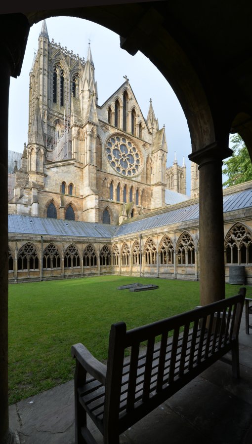 LincsCathedral's tweet photo. A cool afternoon for reflection inside the Cloister. https://t.co/oODbz89HVv