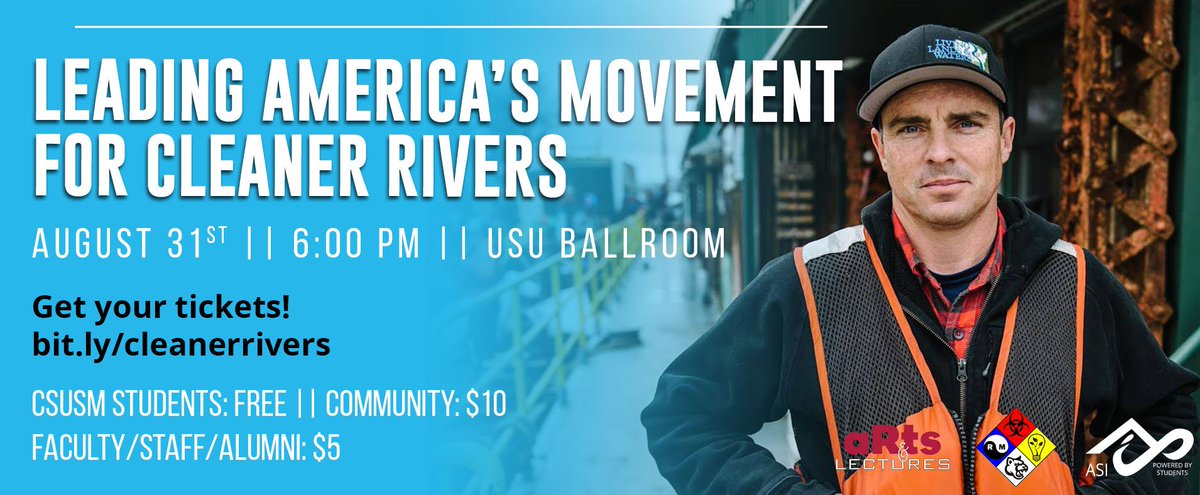 CSUSM_AandL's tweet photo. Chad Pregracke will be here this Thurs at 6pm in the ballroom to talk to us about his non-profit org and sustainability efforts #csusmWOW https://t.co/OmEGvr39s8