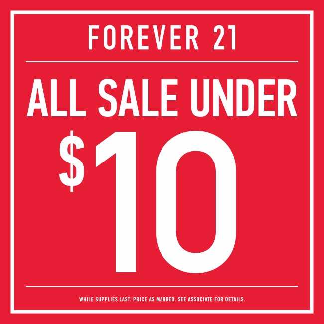 OKCOutlets's tweet photo. Today thru September 4, save big at #Forever21 ! All sale items under $10 - now that's a deal!
See store for details. #okcoutlets https://t.co/Q63nTChIdo