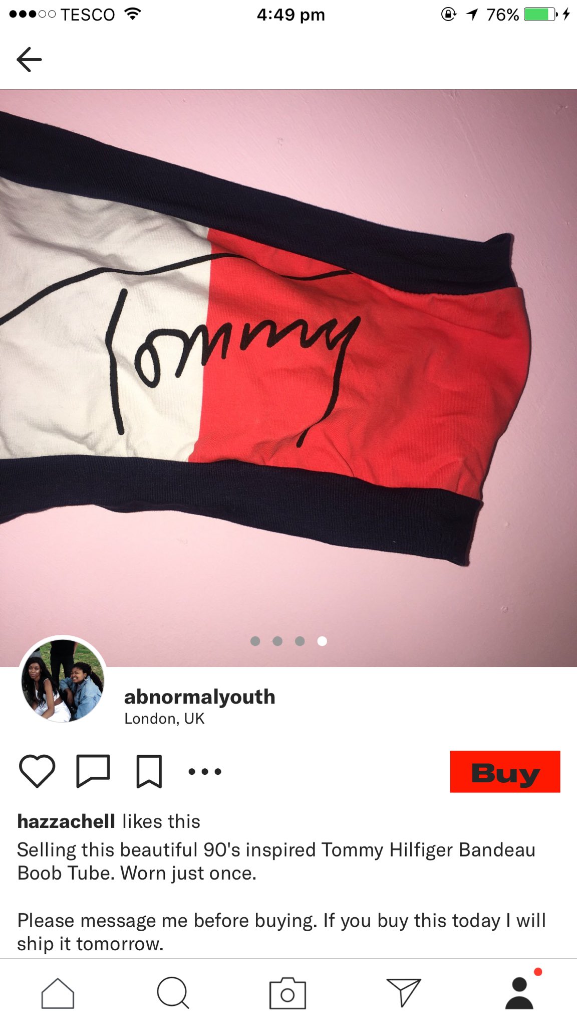 tommy hilfiger boob tube