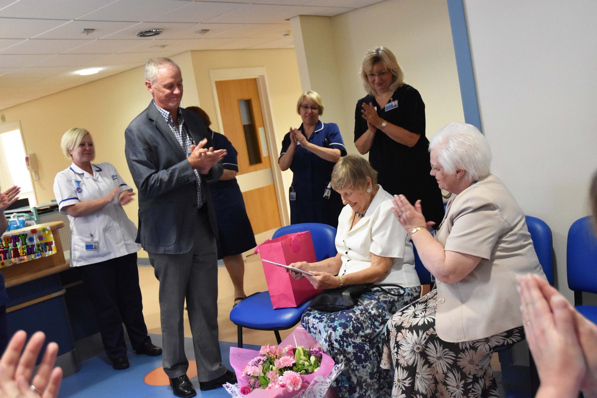 WorcsAcuteNHS's tweet photo. A massive thanks to 91-year-young volunteer Joan Terry. After 28 years assisting our antenatal team at the Alex she's now retired. https://t.co/qdndPPZlJo