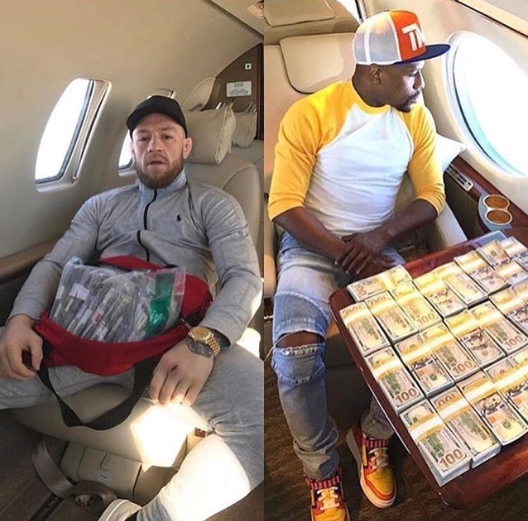 BobbyTommy's tweet photo. When you scammed the whole world together❗️Yes Gawd! #MayweatherMcGregor 🙌🏽 https://t.co/93Bc9jec4k