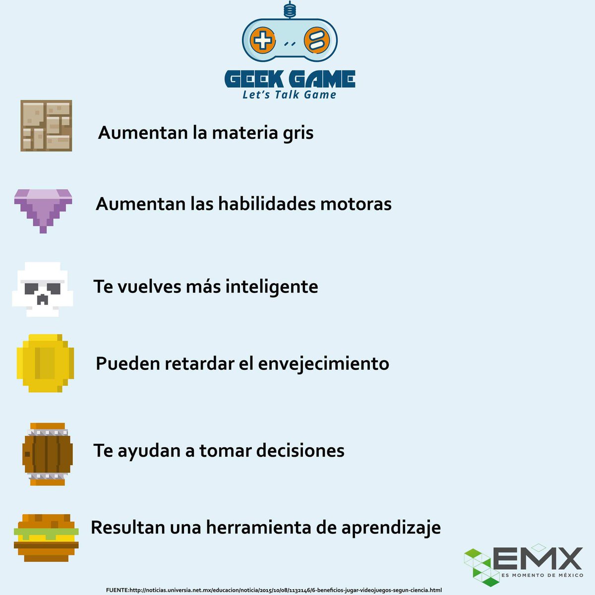 EsMomentoSon's tweet photo. Sabes cuales son los beneficios de Jugar vídeo Juegos ?
#GamerDay
@EsMomentoMx https://t.co/B9wWhV0n0h