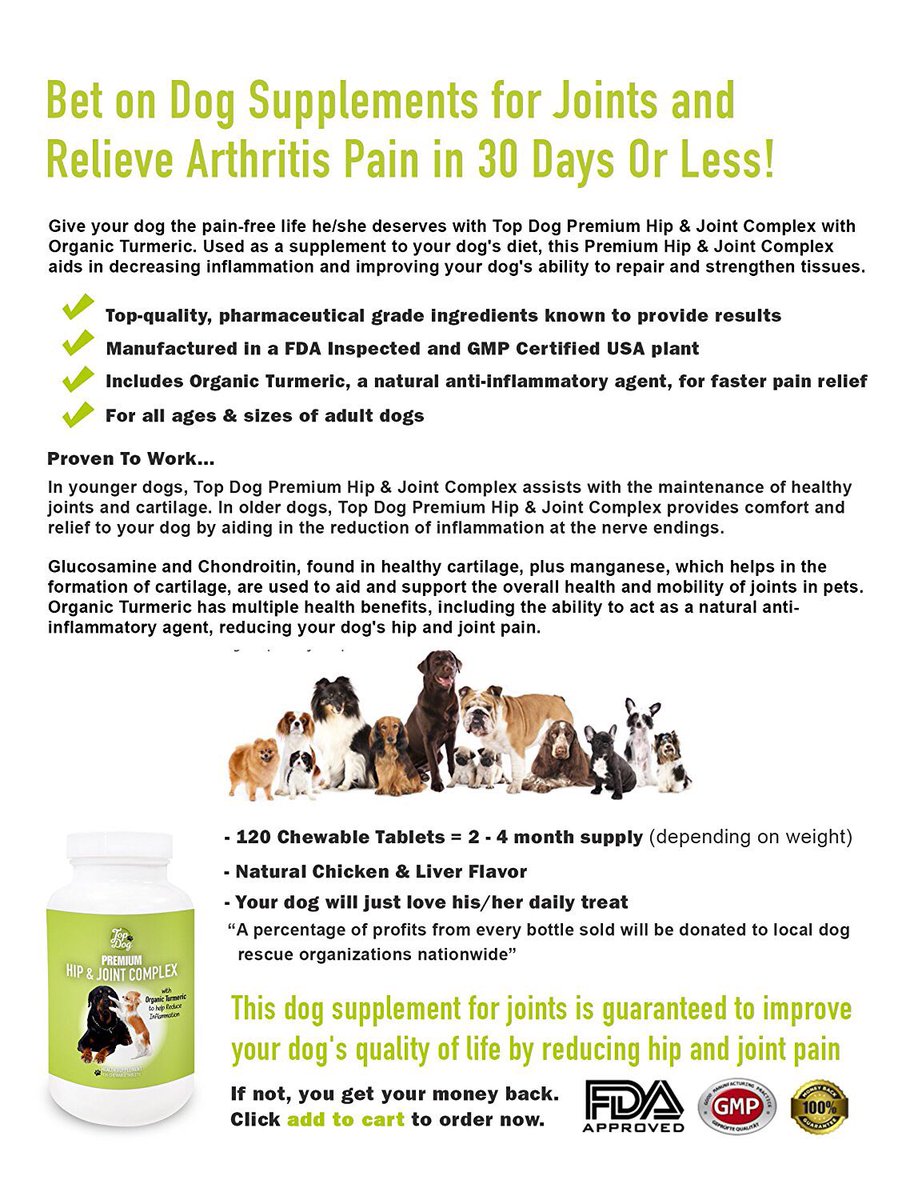 SymVitamin's tweet image. Top Dog Nutraceuticals, Top Dog Hip and Joint, MSM - 120 Chewable Tablets  pickvitamin.com/top-dog-nutrac…