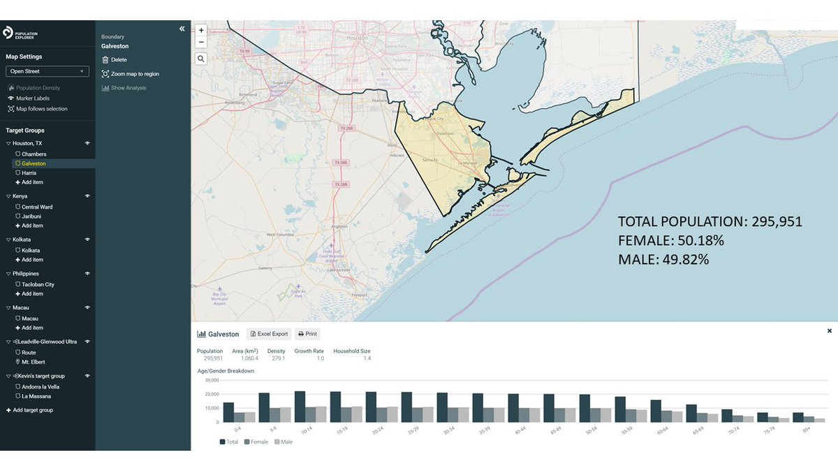 Pop_Explorer's tweet photo. Galveston County, TX demographics brief. You can still access our beta version at https://t.co/FFfDO1J6Ke. @Pop_Explorer #HarveyRelief https://t.co/H7d5AEAksq