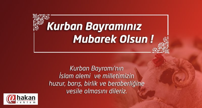 Kurban bayramının İslam alemi ve milletimizin huzur, barış, birlik ve beraberliğine vesile olmasını dileriz.