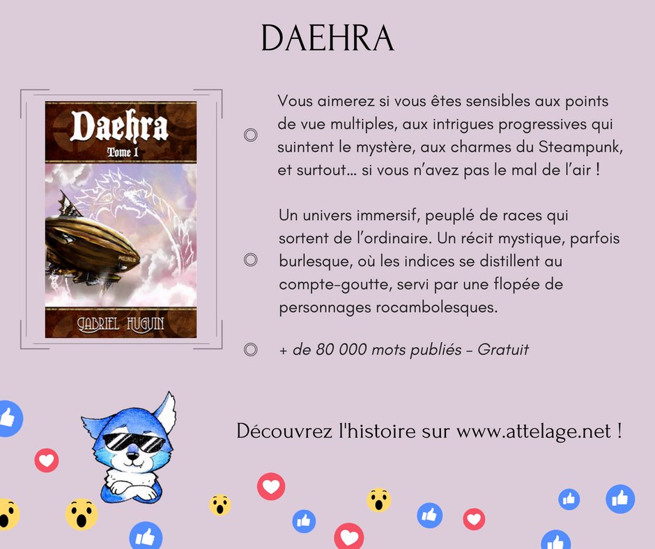 L_Attelage's tweet photo. 📖 LES HISTOIRES ATTELÉES 📖
#3 Daehra, par Gabriel Huguin
#MeuteUpsilon
Vous l'avez lu ? Donnez votre avis en commentaire 🎩👌 https://t.co/LAszkuOmUI