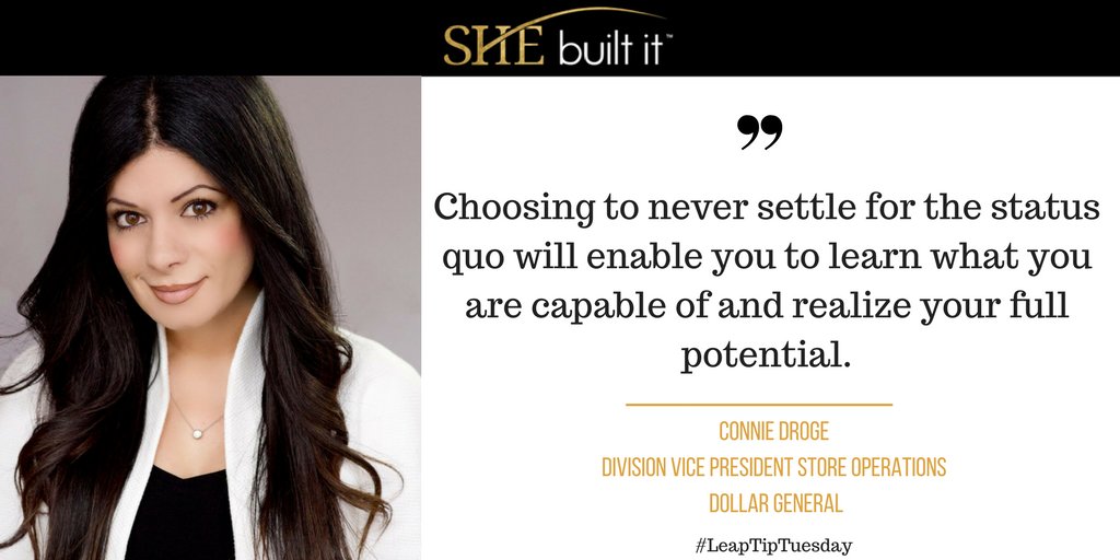 "Never settling for the status quo means asking the right questions and staying curious." - <a href="/ConnieDroge/">Connie Droge</a> VP Store Ops <a href="/dollargeneral/">Dollar General</a>