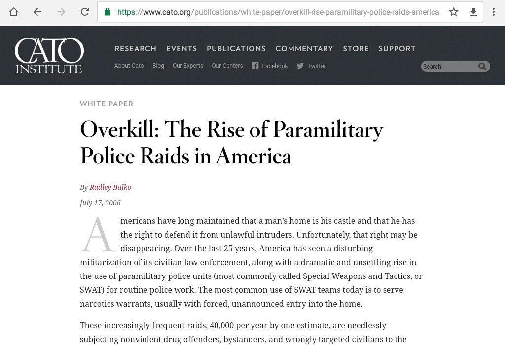 AltBJS's tweet photo. Unfortunately, research finds a variety of negative consequences when police are militarized, incl increased violence for citizens &amp; police https://t.co/njUMsbksnN