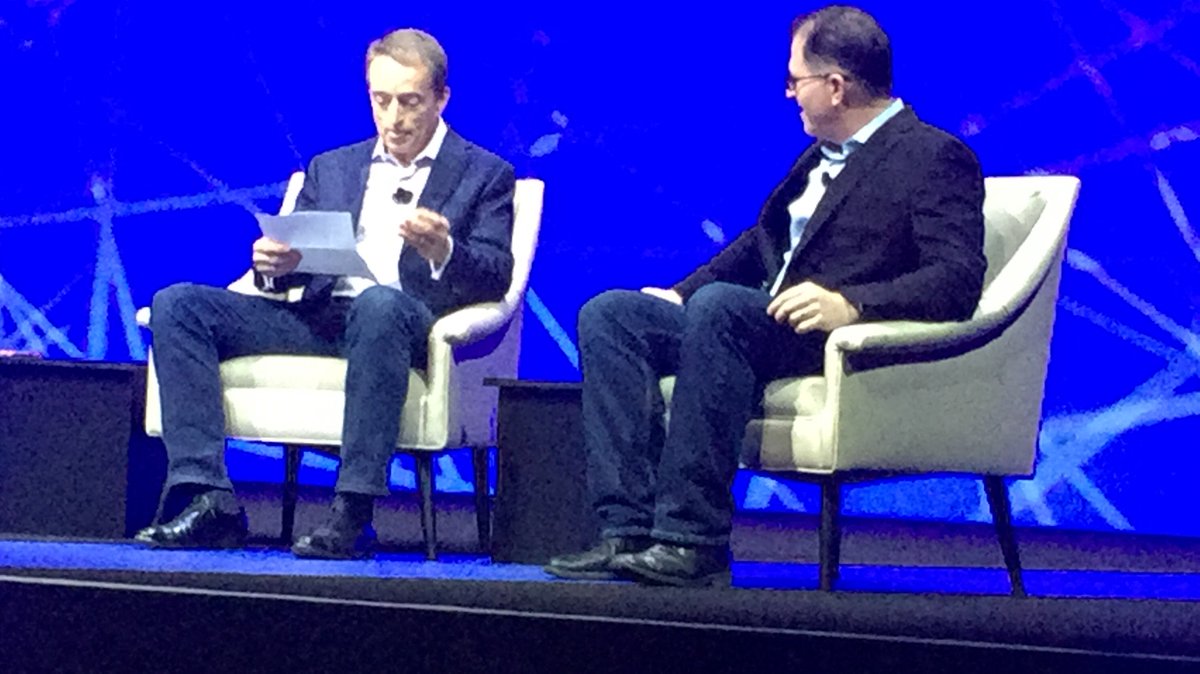 Fireplace talk Pat and Michael at #vmworld keynote