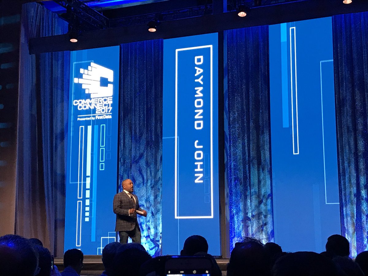 vinayspai's tweet photo. .@TheSharkDaymond shares stories of entrepreneurship & his 5 shark points for success @FirstData #CommerceConnect17 https://t.co/xDjCrYzmz6