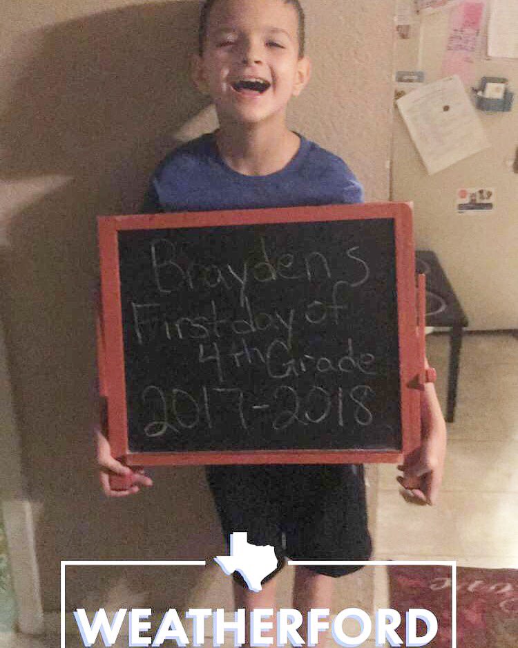 ajenglish17's tweet photo. Brayden first day of fourth grade! #FirstDayRoo https://t.co/lQIp8aVpJM