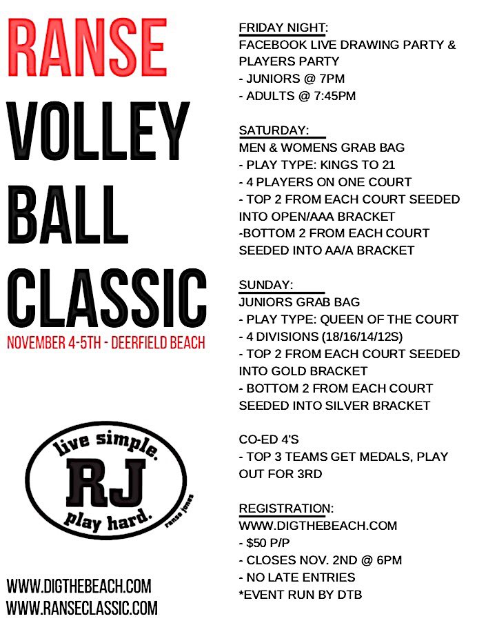 DTB_Tour's tweet photo. It's almost that time of the year again! Our favorite charity event, the Ranse Jones Classic! #digthebeach #ransejones #deerfieldbeach https://t.co/pLj8Wdv80n