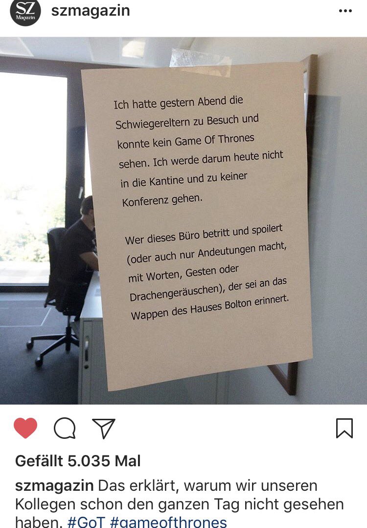 ... 🤣!Schau es mir heute Abend an&amp;bin schon gespannt was im letzten Teil alles passiert. Nicht verraten 😜😉😎! #szmagazin #GoT #gameofthrones
