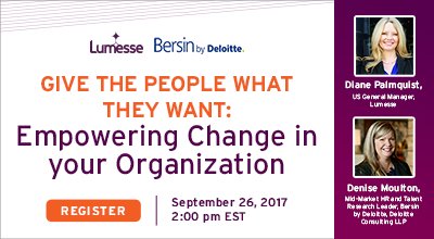 Lumesse's tweet photo. Join us along with @Bersin on September 26 &amp; learn how to build real sustainable relationships with your employees. https://t.co/E2dtuj9OPb https://t.co/SLXRauvuNH
