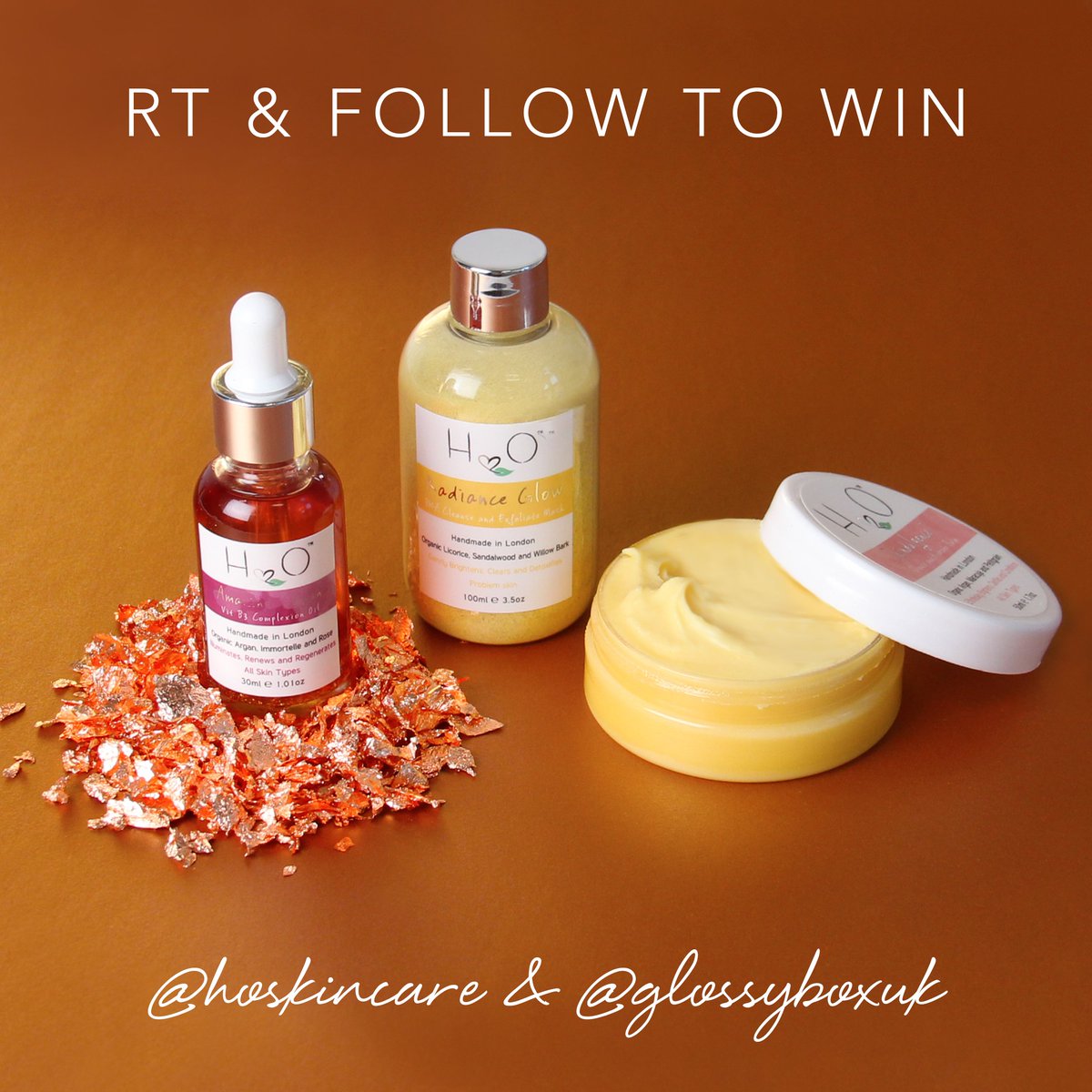 GlossyboxUK's tweet photo. W I N 
A most luxurious treat awaits. RT &amp; Follow @hoskincare @GlossyboxUK for the chance to #win this handcrafted skincare edit worth £156! https://t.co/xR5XirJF8u