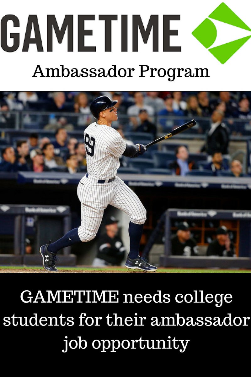 totalfratmove's tweet photo. Wanna work in sports? Gain valuable experience &amp; make some cash as a campus ambassador for @GametimeUnited

Apply:  https://t.co/6yvJgzvvnO https://t.co/qhvwWS6pRy