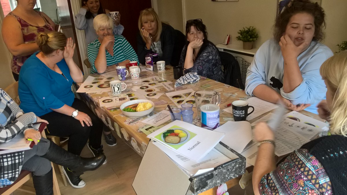 MannsStephen's tweet photo. Great start to the week post Bank holiday, The Stables staff team having choking and meal prepration and drinking training with Sefton SALT. https://t.co/pazqYRGeqs