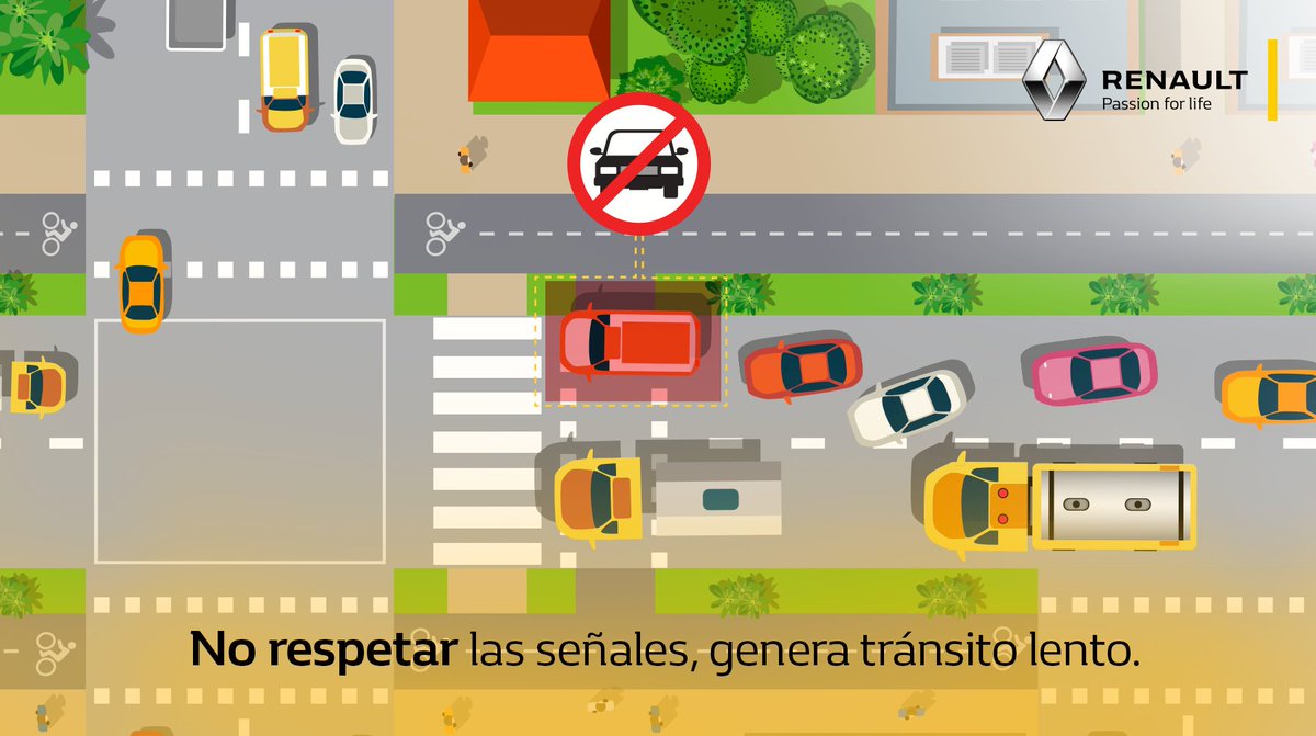 RenaultMX's tweet photo. Seamos conductores responsables. Ignorar las señales de tránsito afecta a todos. #IntelligentDriver #Renault https://t.co/1n6jp04ppe