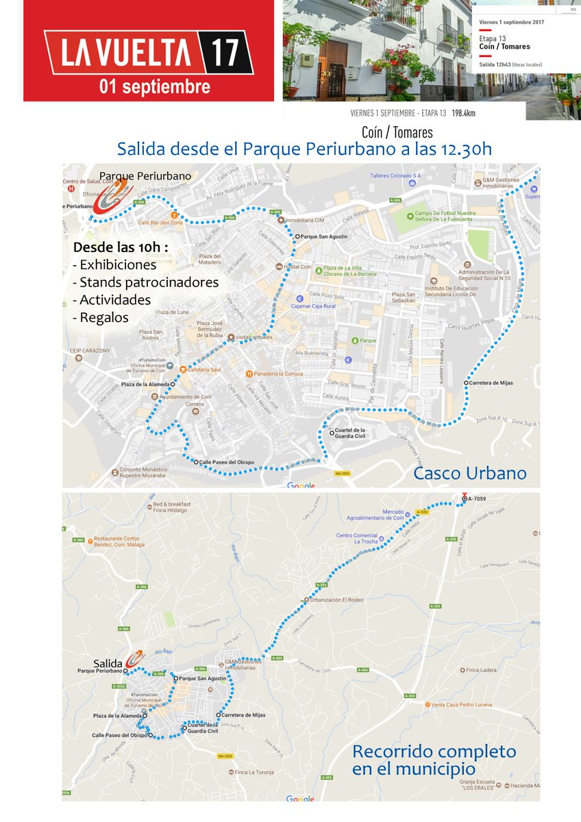 TurismoCoin's tweet photo. #lavuelta2017 a la vuelta de la esquina,🚴‍♀️#CointeEspera este viernes 1 de septiembre  en el "Parque vuelta" para iniciar su etapa nº13 https://t.co/BkKsGlhaU8