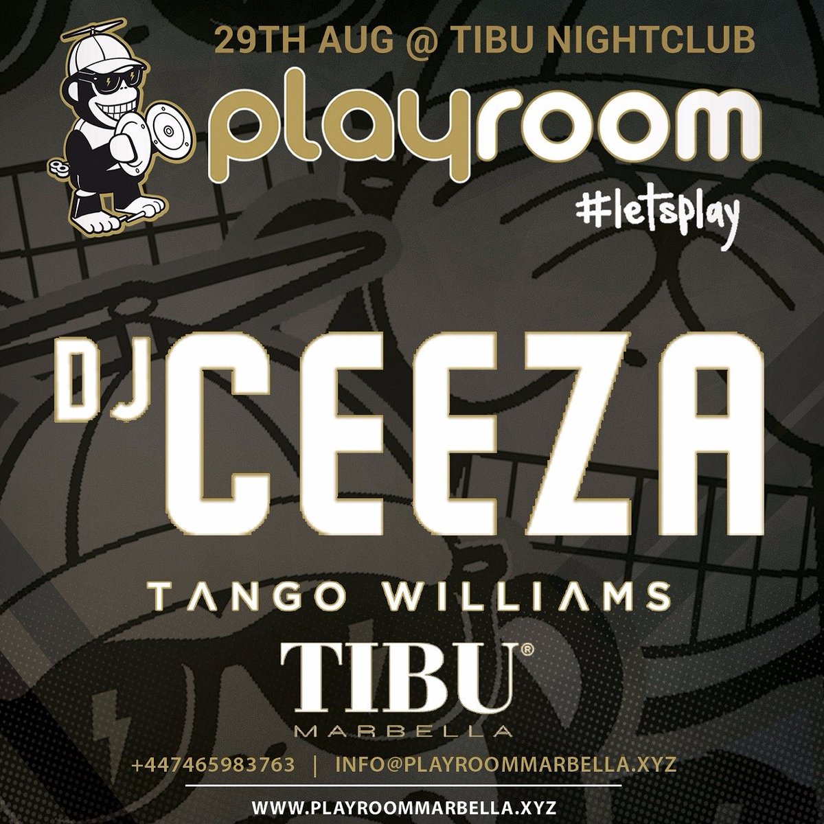 _Playroom's tweet image. Time to play! This week we have DJ Ceeza joining @TangoWilliams on the @TIBUMarbella decks! The only place to be on on a Tuesday!  💃🐒