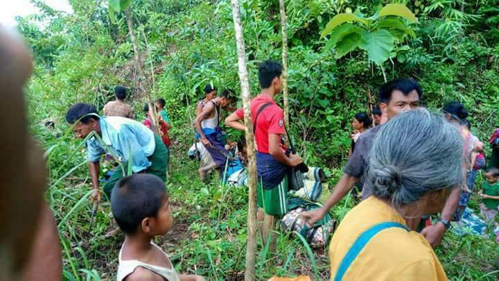 zart90005's tweet photo. Rakhine buddhist people from Maungtaw and butitaung hide  because of attack; kill by extremist bengalis terrorist. https://t.co/1bjdOy6aek