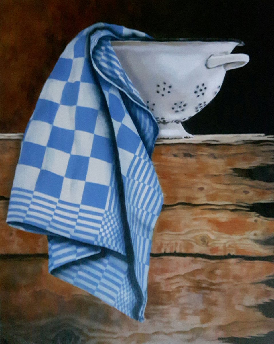 Portretpainter's tweet photo. Another layer... #glacing #glaceren #workinprogress #dishcloth #theedoek  #olieverf op #paneel 40 x 50 cm https://t.co/mQlzy135qk