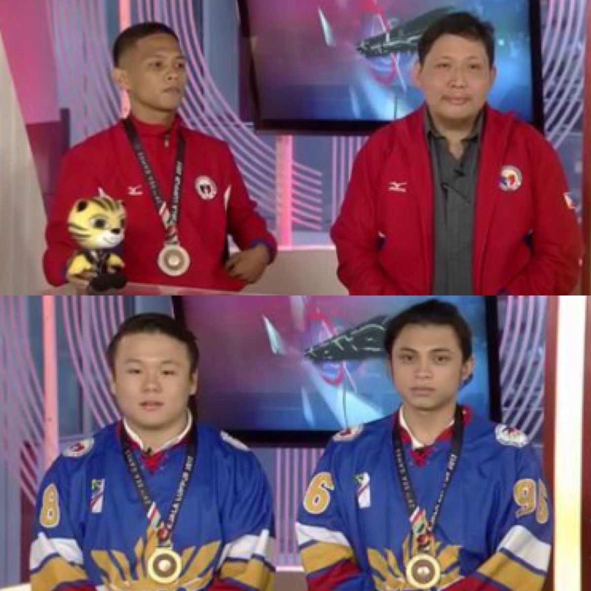 . #GametimeOnANC is honored to have SEA Games medalists JP Bejar of Karatedo; Patrick Syquiatco &amp; BJ Imperial of the PH Hockey Team 🥇