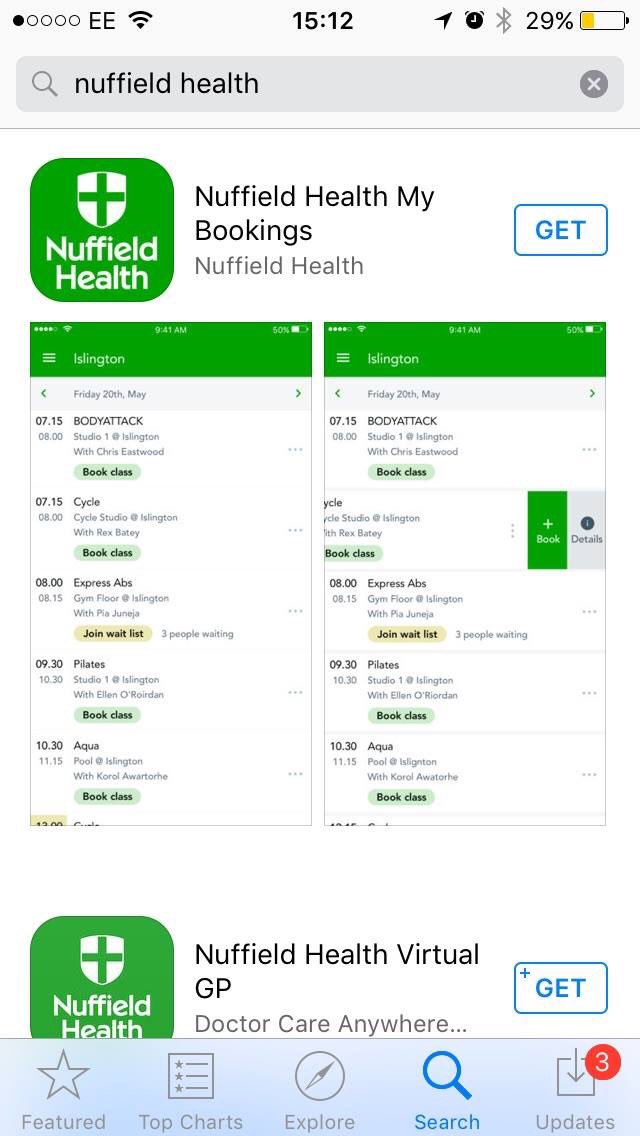 NuffieldEnfield's tweet image. Our new booking app for classes 👌🏽