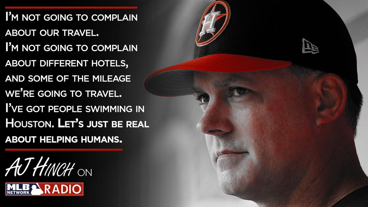 MLBNetworkRadio's tweet photo. #Astros manager AJ Hinch: Where we play is the least of our concerns.

🎙️ https://t.co/vxEJz1Qnwf https://t.co/4Q47fnJyCw