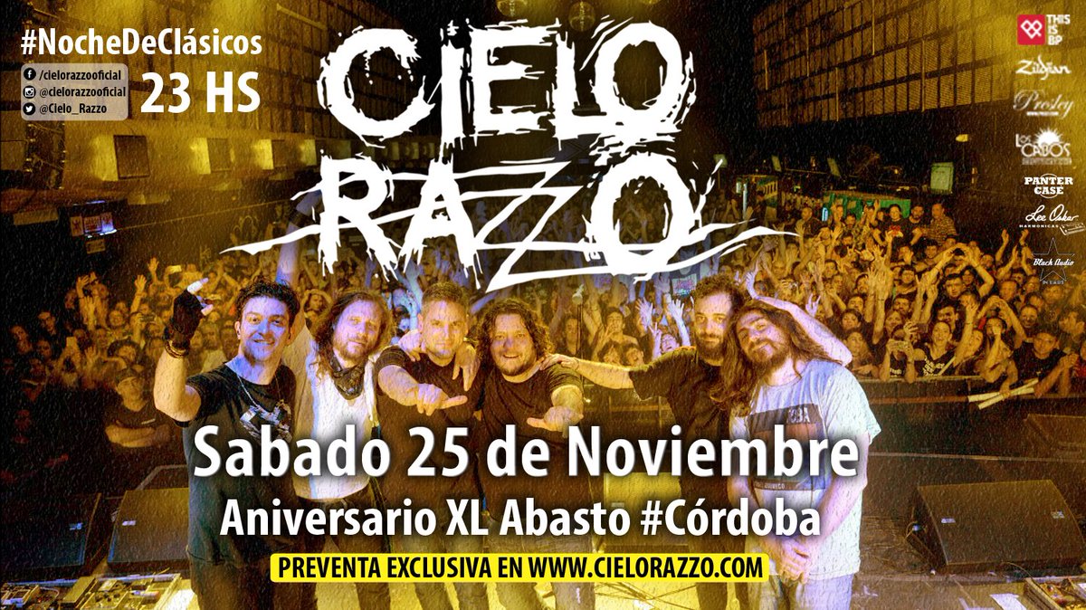 Cielo_Razzo's tweet photo. #NuevaFecha #NocheDeClásicos en #Córdoba
Sábado 25 de noviembre -
#XLAbasto - Primeras entradas a
$ 300 en https://t.co/Q1h4VESxZl https://t.co/cifngrHirh
