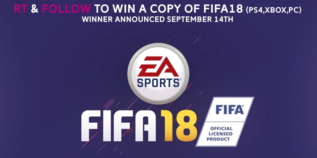 Joe_Miller's tweet photo. Im giving away a copy of FIFA18 on September 14th. Just RT &amp; Follow to be in the draw to win! https://t.co/zX3Y9a3XqV
